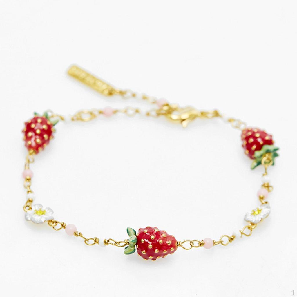 Strawberry Bracelet Chain Cuff Charm for Wife Girlfriend Lover