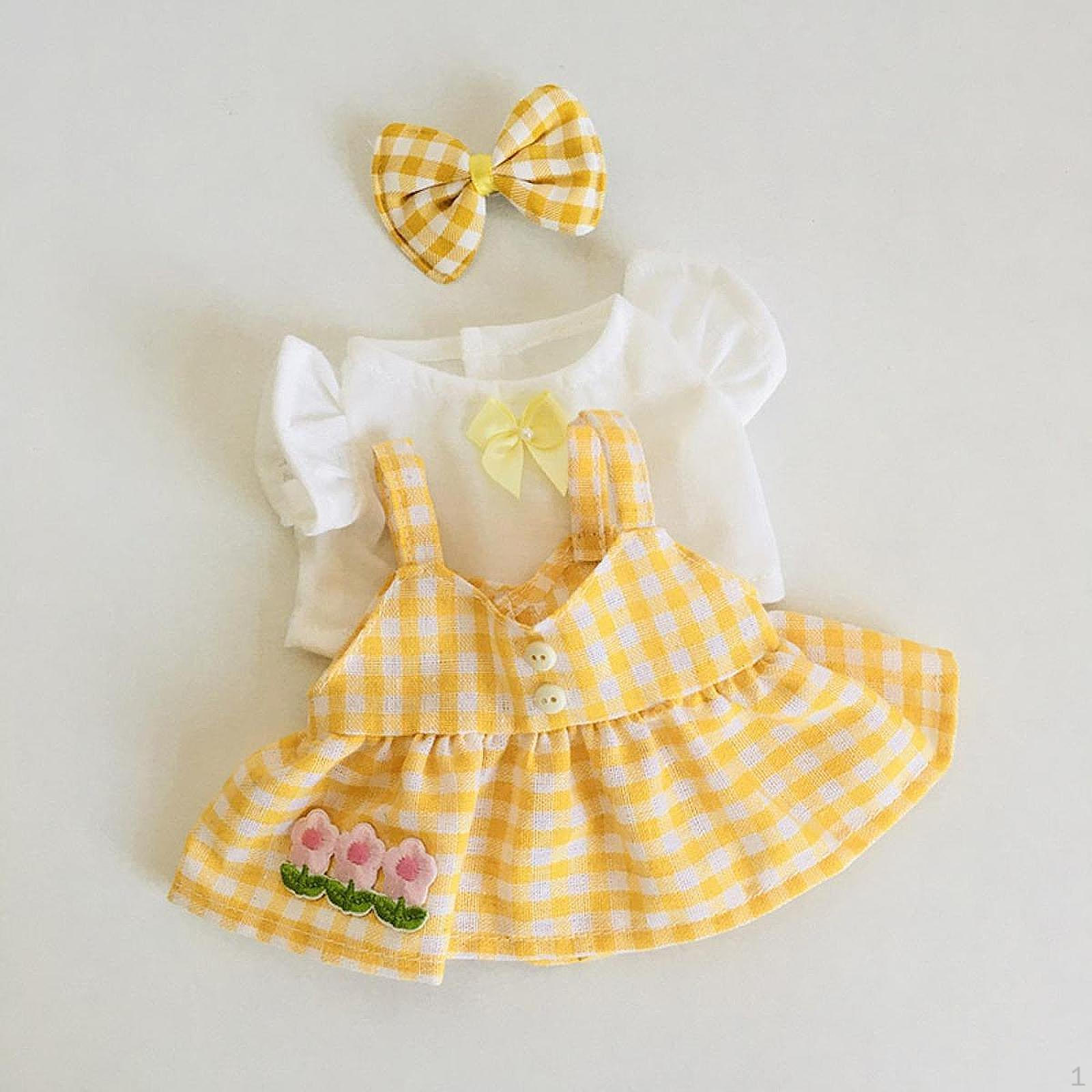 

3 предмета 20 см мини-кукольная одежда для смены игровых нарядов для плюша 20 см/7,87 дюйма жёлтый