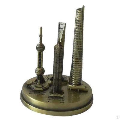 Souvenir Building Metal Shanghai Skylines Buildings Model Desk Decor Gift - 11cm