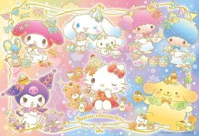 Beverly en Beverly 150 Rompecabezas Grande Personajes de Sanrio Hora de la Merienda Brillante x 38 (BEVERLY) [Hecho en Japón] (26 cm) 150L-001