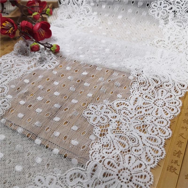 Width 23cm Tricot Warp Knitted Lace Trim Fabric for Lace Blouse Women Underwear