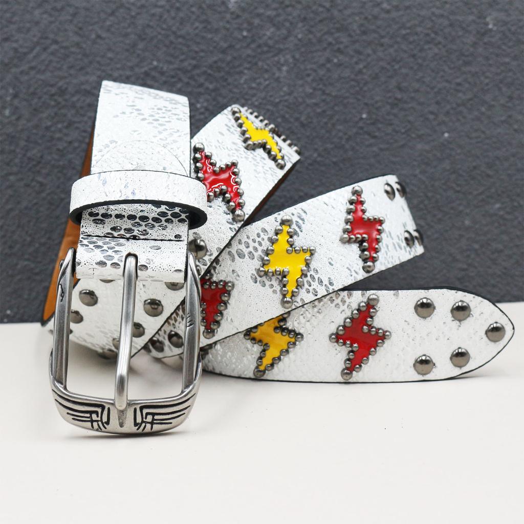 Alloy Rivet Belt Punk Style Men's and Women's Same Bright Belt Decorative Belt