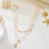 Bohemian Shell Small Starfish Pendant Necklace for Women Multilayered Imitation Pearl Choker Necklace Summer Open Collar Jewelry