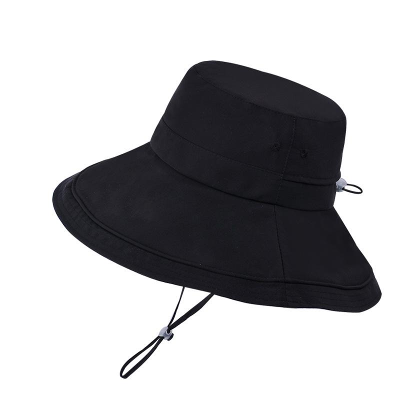 Spring and Summer Outdoor Sunscreen Hat Children Solid Color Eaves Quick-drying Waterproof Bucket Hat Men's Mountaineering Fishing Sun Hat