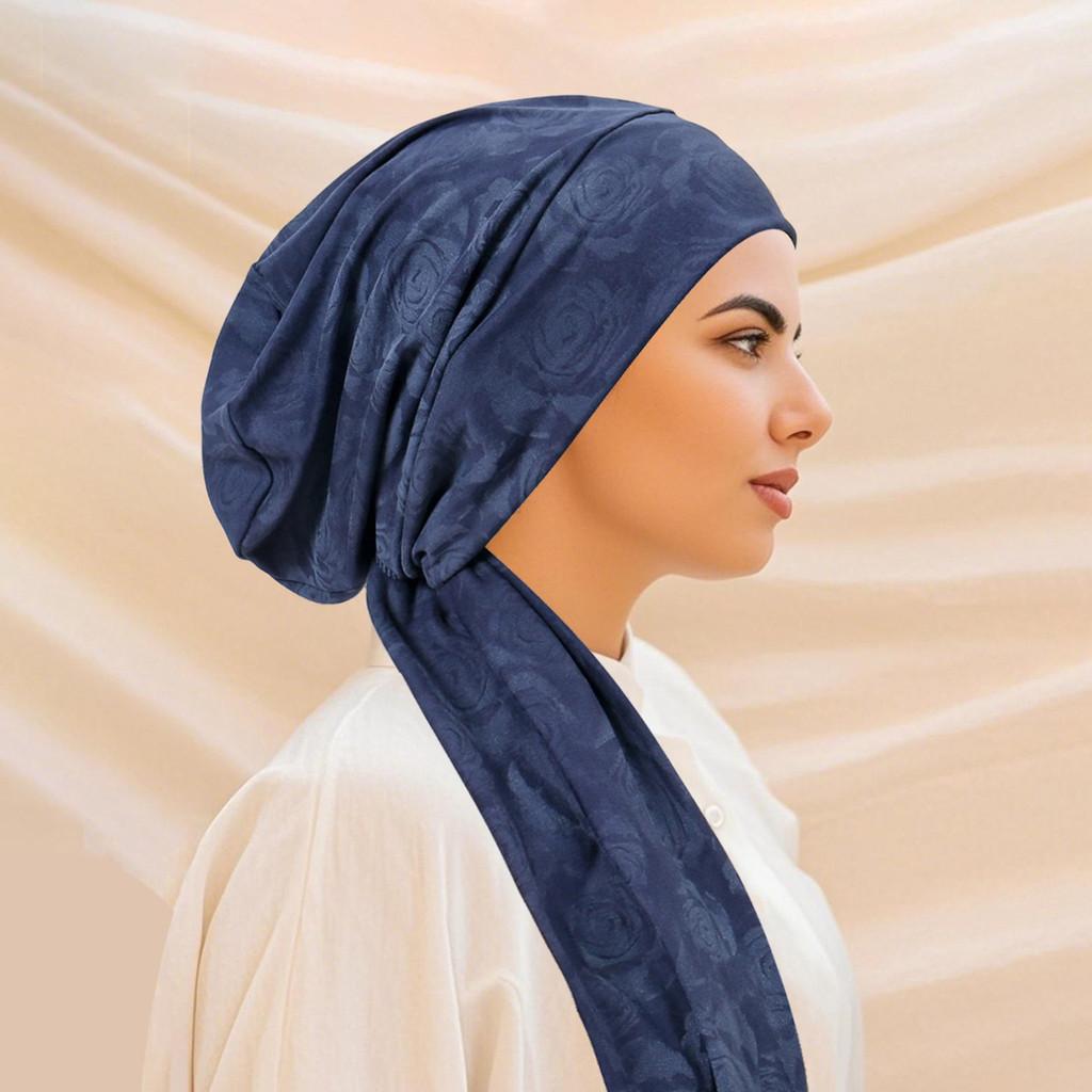 Vintage Rose Pattern Headscarf Hat With Tie Strap For Women Summer And Winter Wear