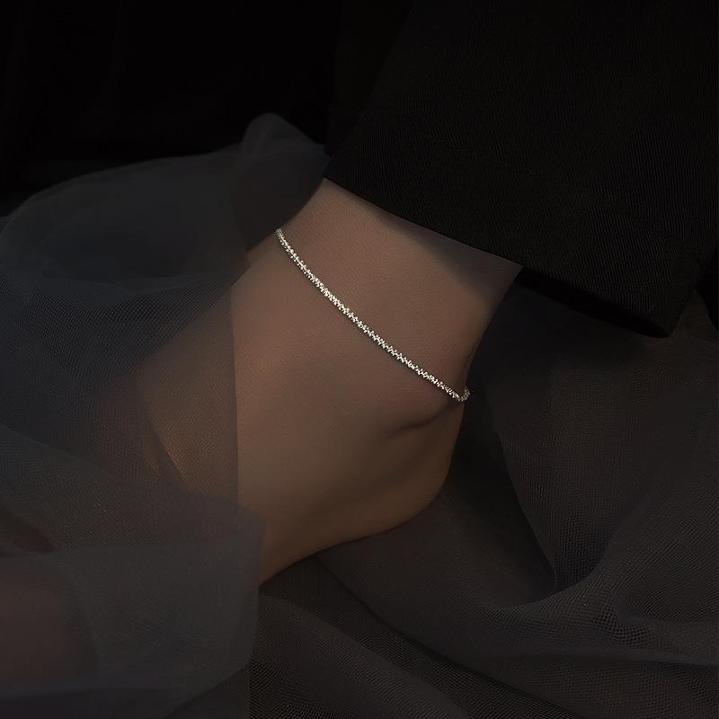 Sparkling Anklet Summer Temperament Light Luxury Niche Design Sparkle Starry Beach Anklet Bracelet Necklace Jewelry Gift