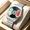 Creative Vinyl Record Design Quartz Watch for Men Women Stainless Steel Band Couple Watch