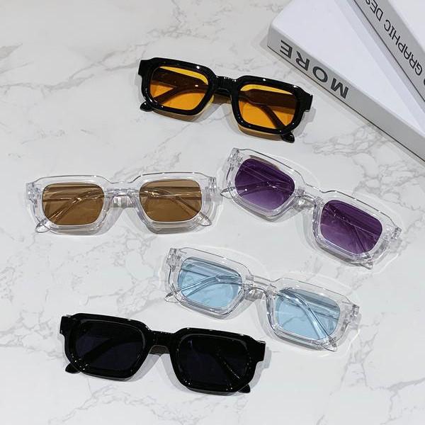 Women's High-End Square Frame Polygonal Sunglasses - European & American Retro Fashion Trend