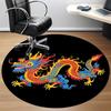 1pc Dragon Pattern Chair Carpet for Office, Round Non-Slip Durable Large Size Office Carpet, Suitable for Office, Beautiful Decoration