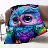 Colorful Owl Pattern Printed Blanket Contemporary Style Blanket Travel Sofa Bed Office Home Decoration Birthday Gift Blankets