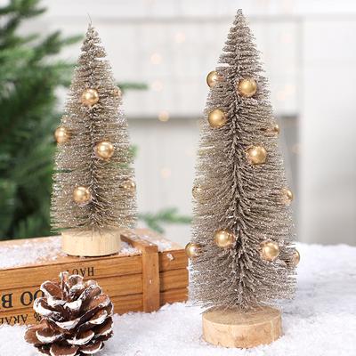 1 Stück Tisch-Miniatur-Weihnachtsbaum mit Kunstschnee Miniatur-Festtagsszene