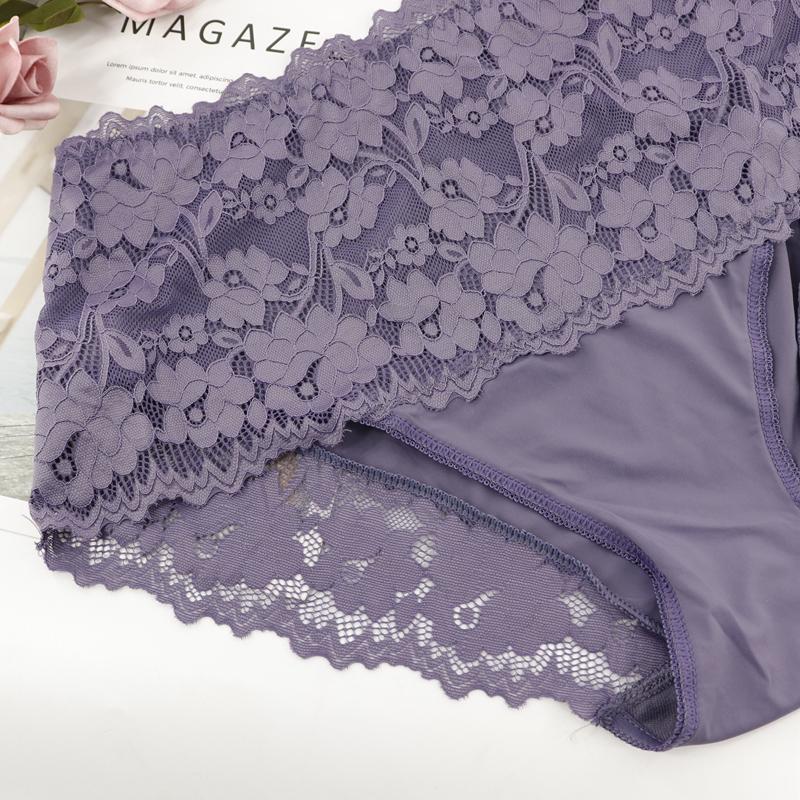 Women Plus Size Panties Sexy Lace Comfortable and Breathable Middle Waist Lingerie 3Xl - 5Xl - T020