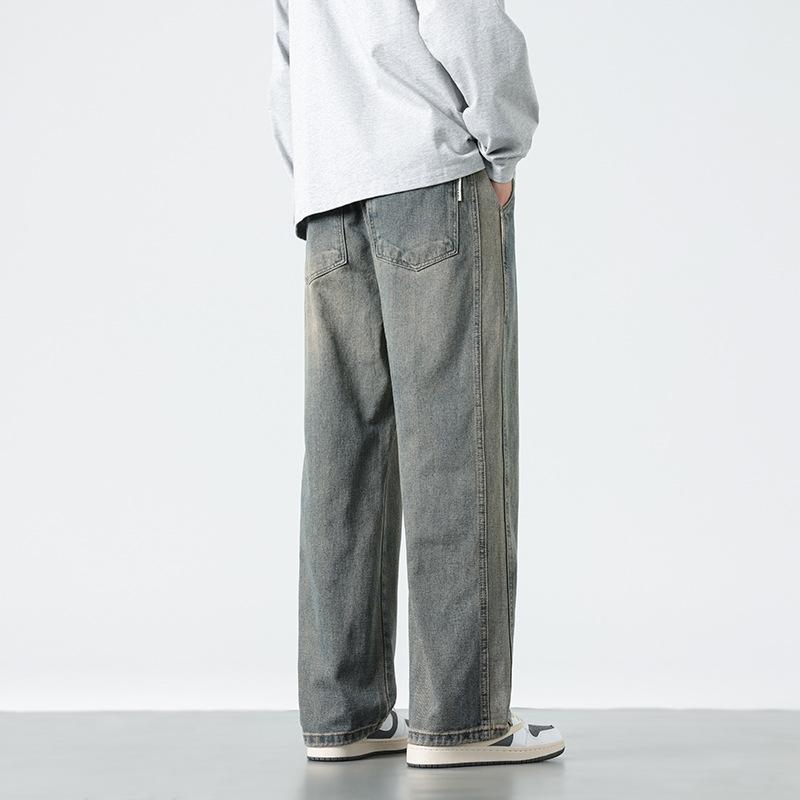 American Retro Jeans Men's Spring New Style Old Loose Straight Pants
