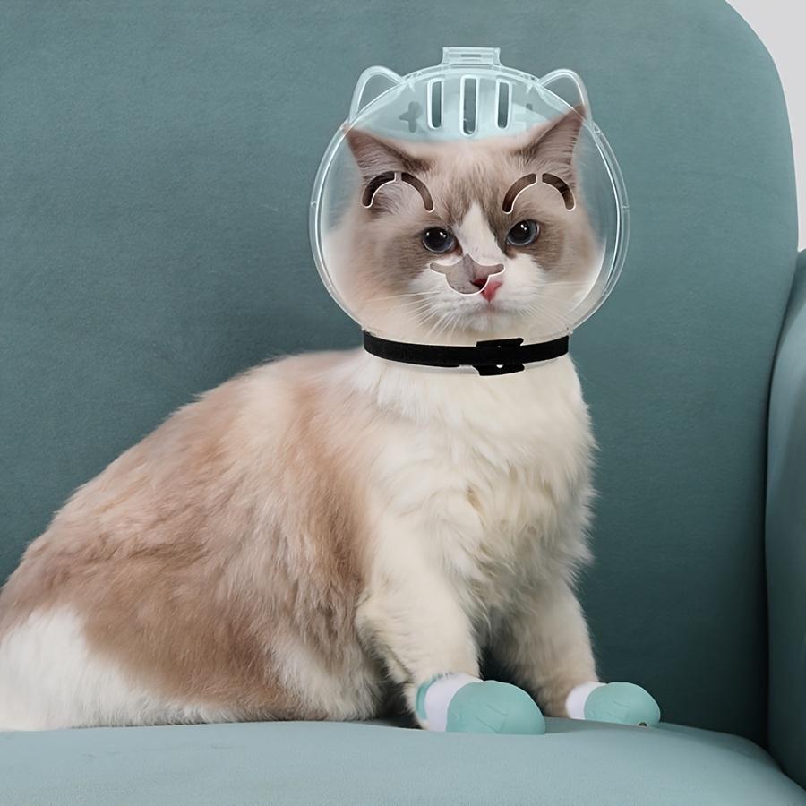[Breathable Anti-Bite Cat Helmet] Stress-Free, Breathable Cat Helmet - Anti-Bite & Lick, Transparent Pet Space Headgear for Bathing and Grooming