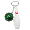 Fashion Bowling Ball Pendant Keychain Bag Car Hanging Ornament Key Ring Holder