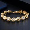WWJ Luxury Yellow Golden Color Brilliant Oval Cubic Zirconia Tennis Bracelet