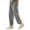 Men's linen trousers four seasons thin section breathable workwear multi-pocket loose casual trend wide-legged trousers