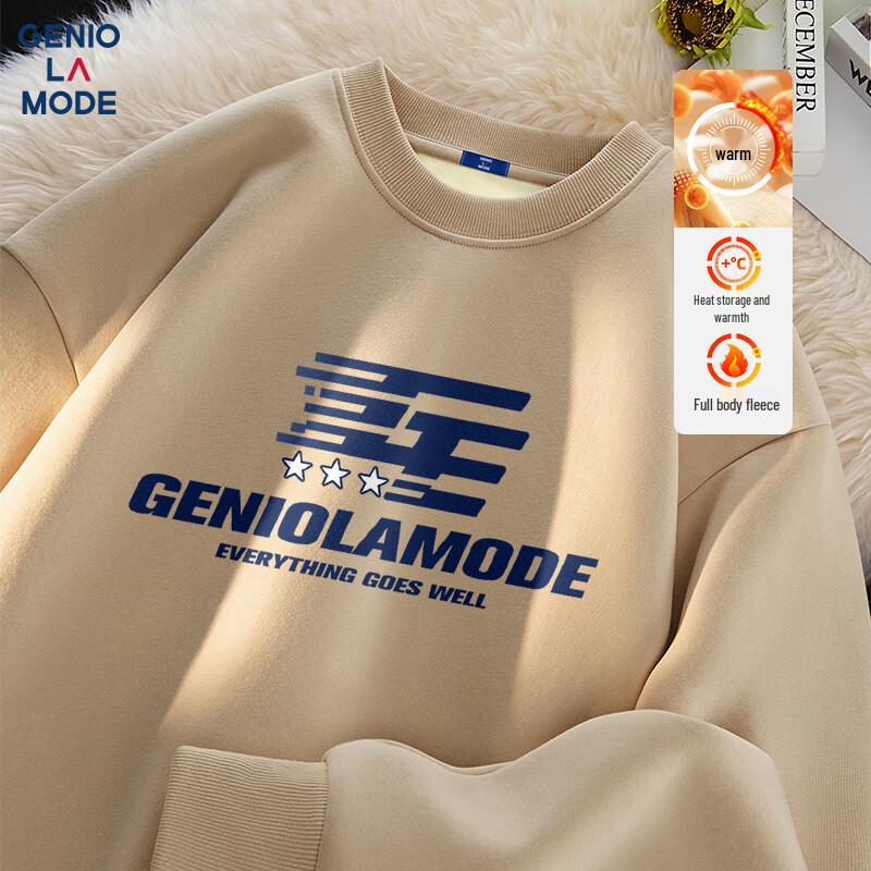 

GENIOLAMODE Men s Fleece Lined Crew Neck Sweatshirt XL