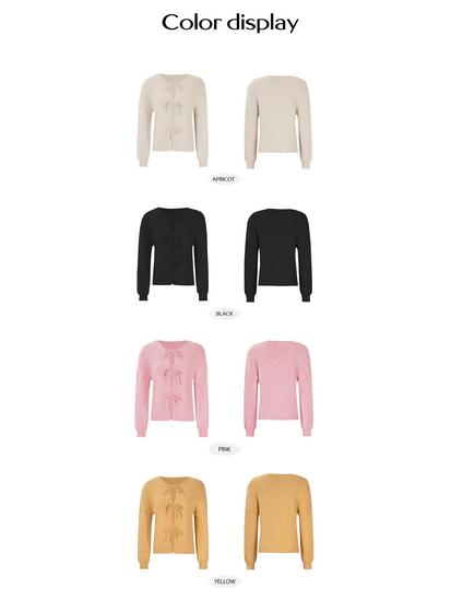 Diyun 2024 Autumn/Winter Women's Casual Lace-Up Cardigan Sweater