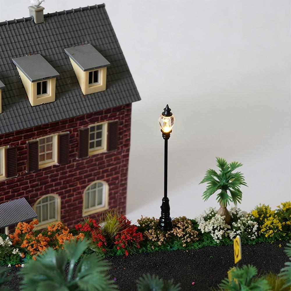 White/Warm Light Sand Table Model Streetlights Plastic Miniature Courtyard Road Lamp Model