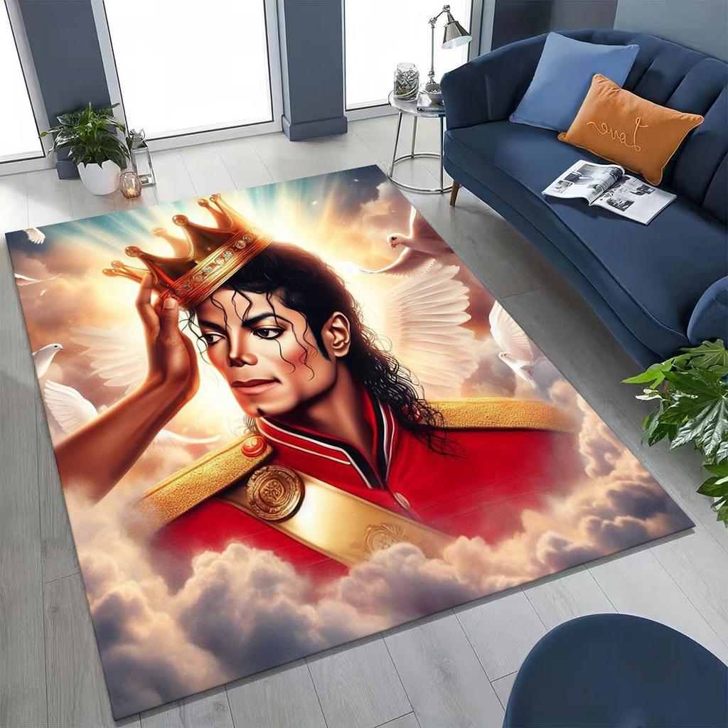 Fashion MJ Michael Jackson King of Pop Art Rug for Bedroom Living Room Sofa Home Doormat Decor, Large Kids Non-slip Floor Mat