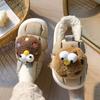 Down cotton slippers warm in winter thick-soled velvet indoor home simple cotton shoes autumn and winter shoes