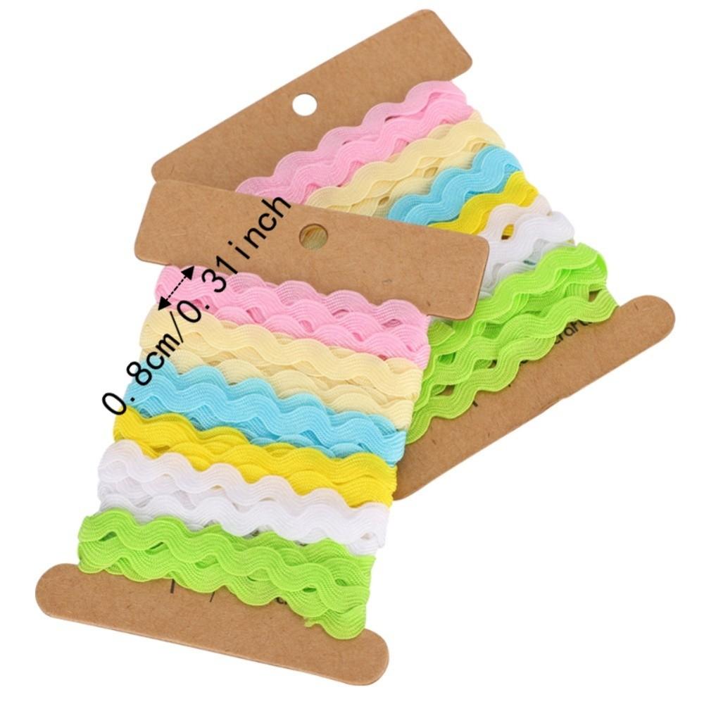 2pcs Versatile 8mm Width Rick Rack Trim Multi-Colors 2 Rolls Zig Zag Ribbon Woven Ribbon Tape For Sewing Projects