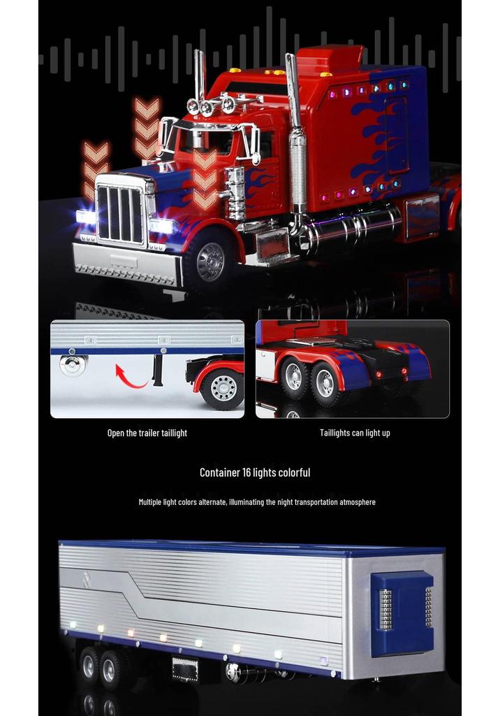 1:24 Peterbilt 389 Alloy Semi-Truck Model with Pull-back, Sound, and Light Features