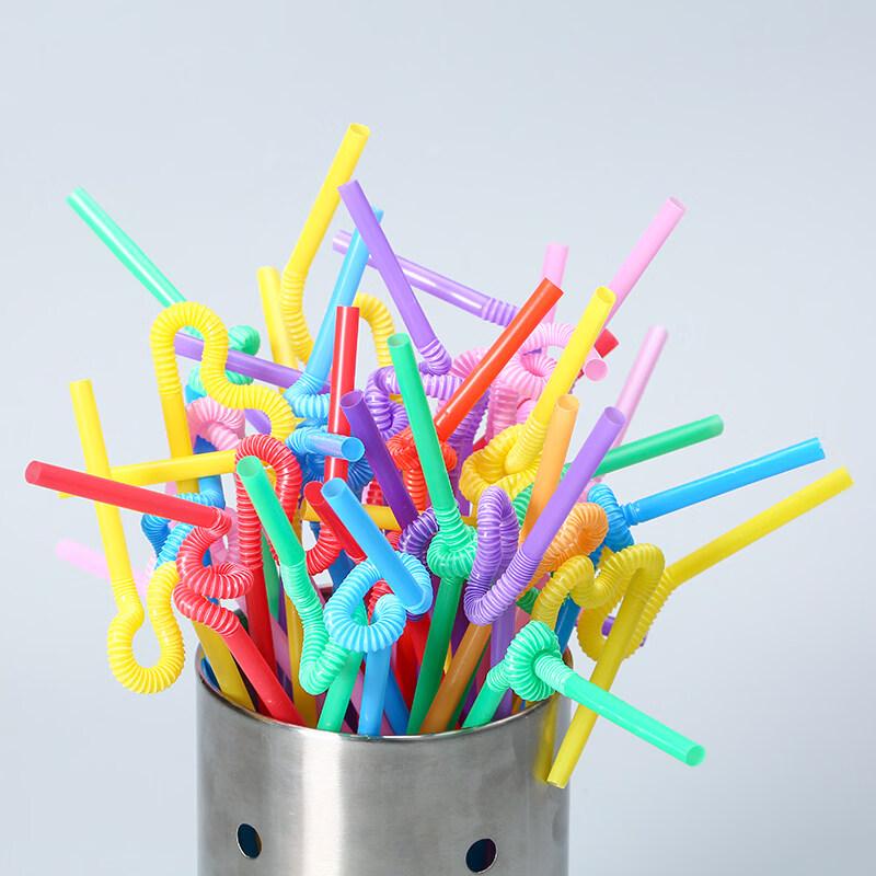 ZISIZ Colorful Extra Long Disposable Straws