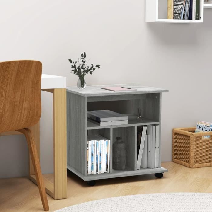 VidaXL Armoire roulante Sonoma gris 60x45x60 cm Bois d'ingénierie 826355