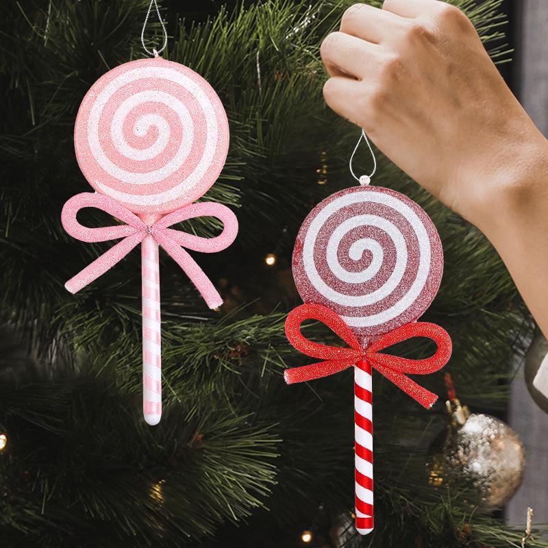 Bunte Weihnachts-Lutscher-Dekorationen - Kreative Süßigkeiten-Ornamente für Bäume und Schaufenster