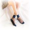 1/2/3/4/5Pairs Blue Shiny Detail Socks,Colorblock Sheer Mesh Mid Tube Socks, Women's Stockings & Hosier
