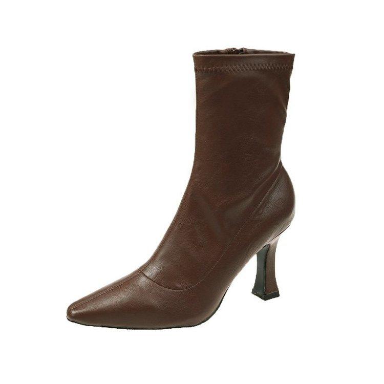 Fashion Comemore Women Fashion Side Zippers Short Boot Female Thin High Heel Shoes Women's Autumn Footwear 2025 Pointed Toe Ankle Boots