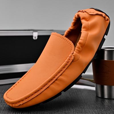 Mode Echtes Leder Herren Slipper Business Mokassins Schuhe Modedesigner Mann Freizeit Flats Handgefertigt Formell Slipper Männliche Bootsschuhe