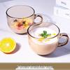 Brown Glass Oatmeal Breakfast Mug with Lid and Spoon