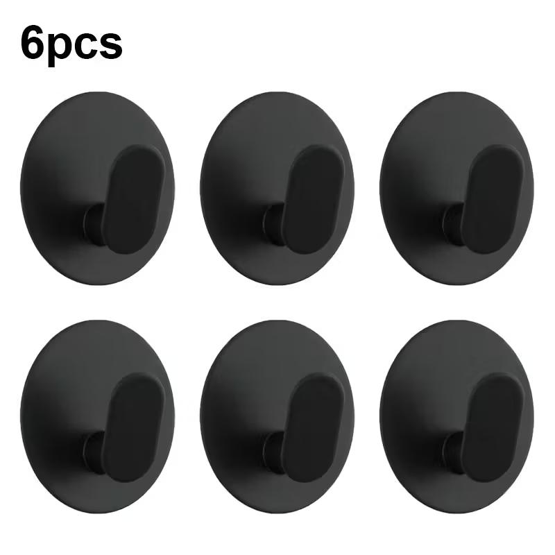 6/4/2PCS Self-Adhesive Hooks Heavy Duty Plastic Wall Hooks Towel Clothes Rack Hangers Bathroom Kitchen Waterproof Hooks