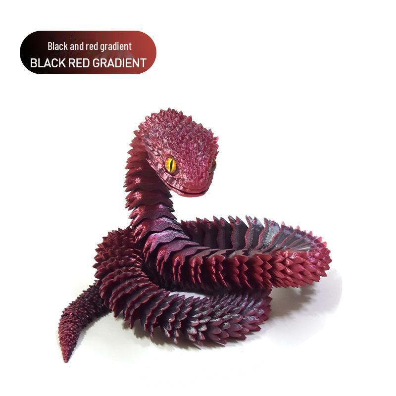 3D-gedrucktes bewegliches Viper-Schlangenspielzeug – handgefertigtes Desktop-Ornament-Kunsthandwerk