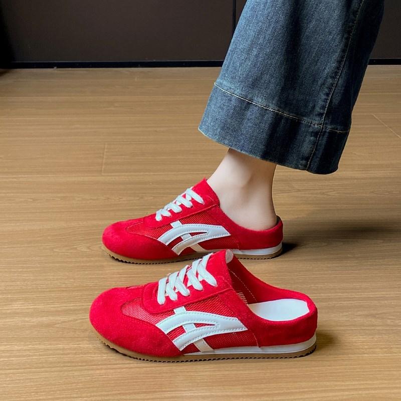 Little white shoes women's summer new female student leisure sports versatile half tray