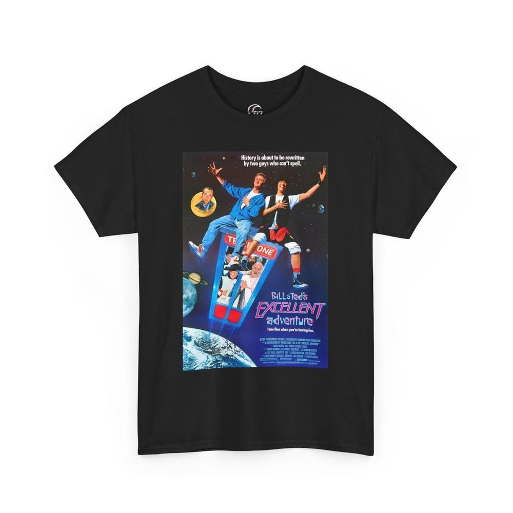 

Bill Ted s Excellent Adventure Movie Poster T-Shirt Funny 80s Retro Movie Tee Unisex T-Shirt L