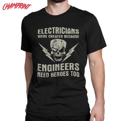 Herren Elektriker Elektroingenieur T-Shirt 100% Baumwolle Kleidung Lässig Kurzarm O-Ausschnitt T-Shirts Übergröße T-Shirts