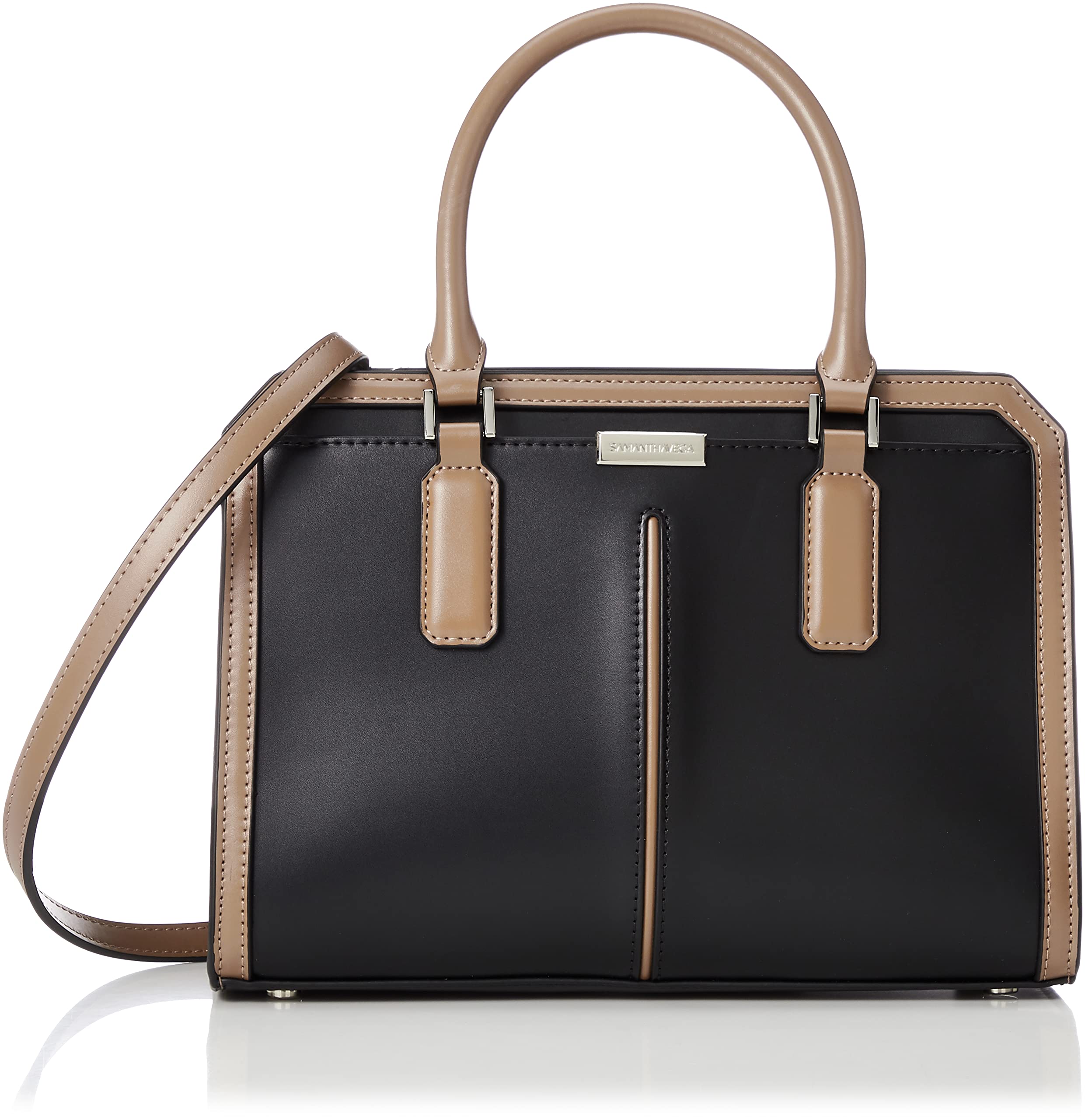 

Samantha Vega Tote Piping Tote Black Bag, Bag, Women s, 72210130112, чорний