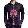 Men's Long Sleeve Button Down Shirt Halloween Print Casual Party Wear