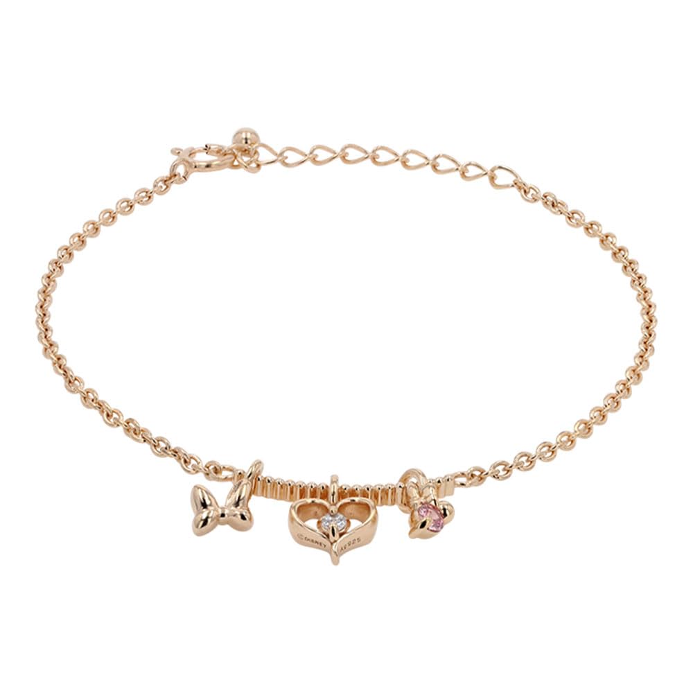 Disney Minnie Silver Bracelet with Pink Gold Plating and Cubic Zirconia (VBLDSW0007)