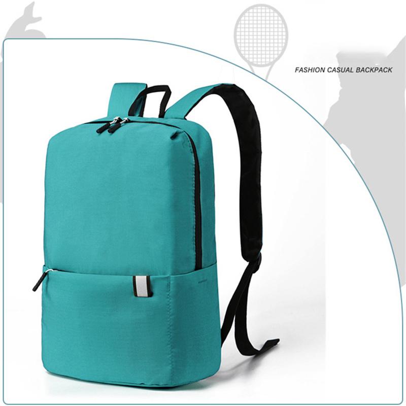 Portable Colorful Backpack Casual Simple Fashion Student Schoolbag Outdoor Night Reflection Travel Sport Bag