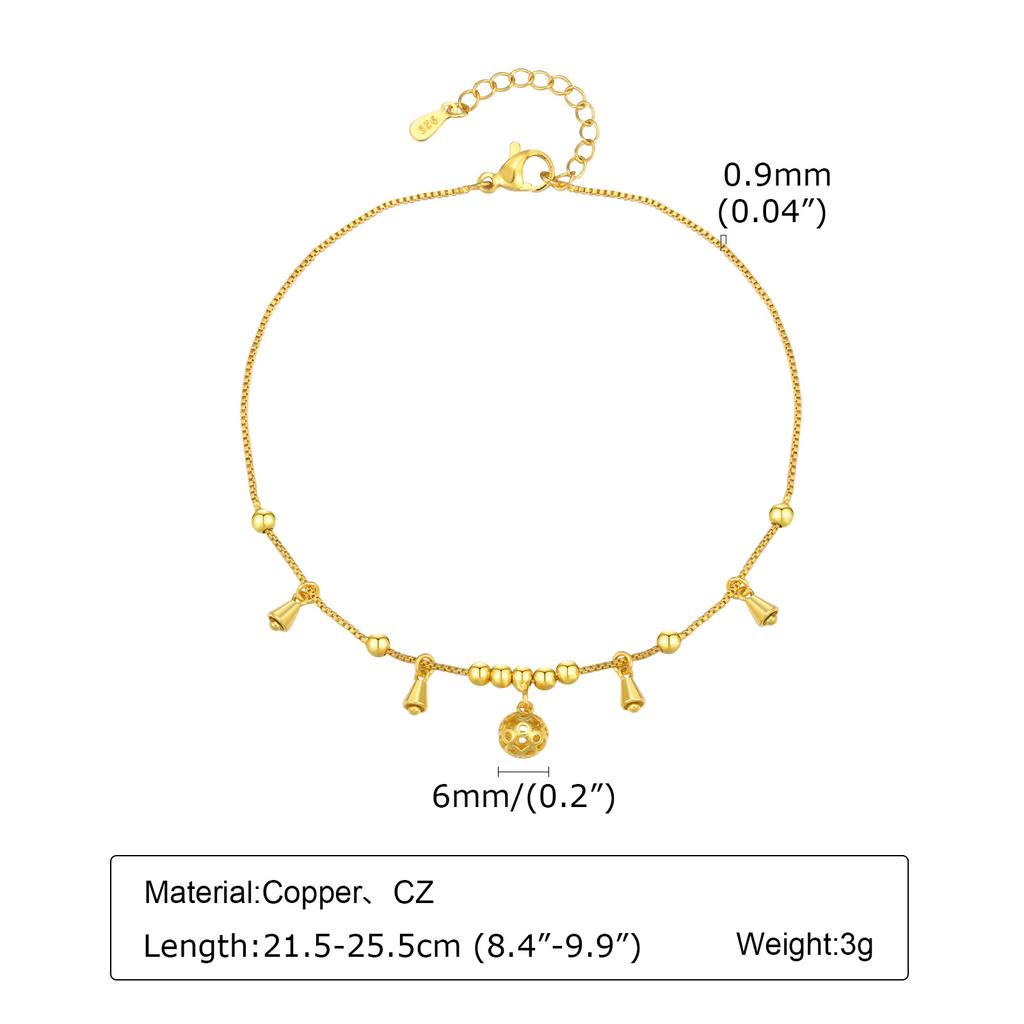 Fußkettchen Armband an Beinen Edelstahl , wasserdicht Verstellbar Strand Perlenkugel Kubanische Gliederkette Sommer Boho Fußschmuck für Frauen