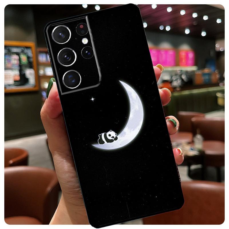 

Cute Cartoon Panda Phone Case For Samsung Galaxy S25 Ultra S20 S21 S22 S23 S24 Ultra S9 S10 Plus S25 FE Cover Galaxy S23Ultra
