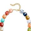 Chunky Beaded Choker Colorful Resin Beads Necklace Boho Beaded Holiday Necklace for Women Summer Vacation Beach Jewelry