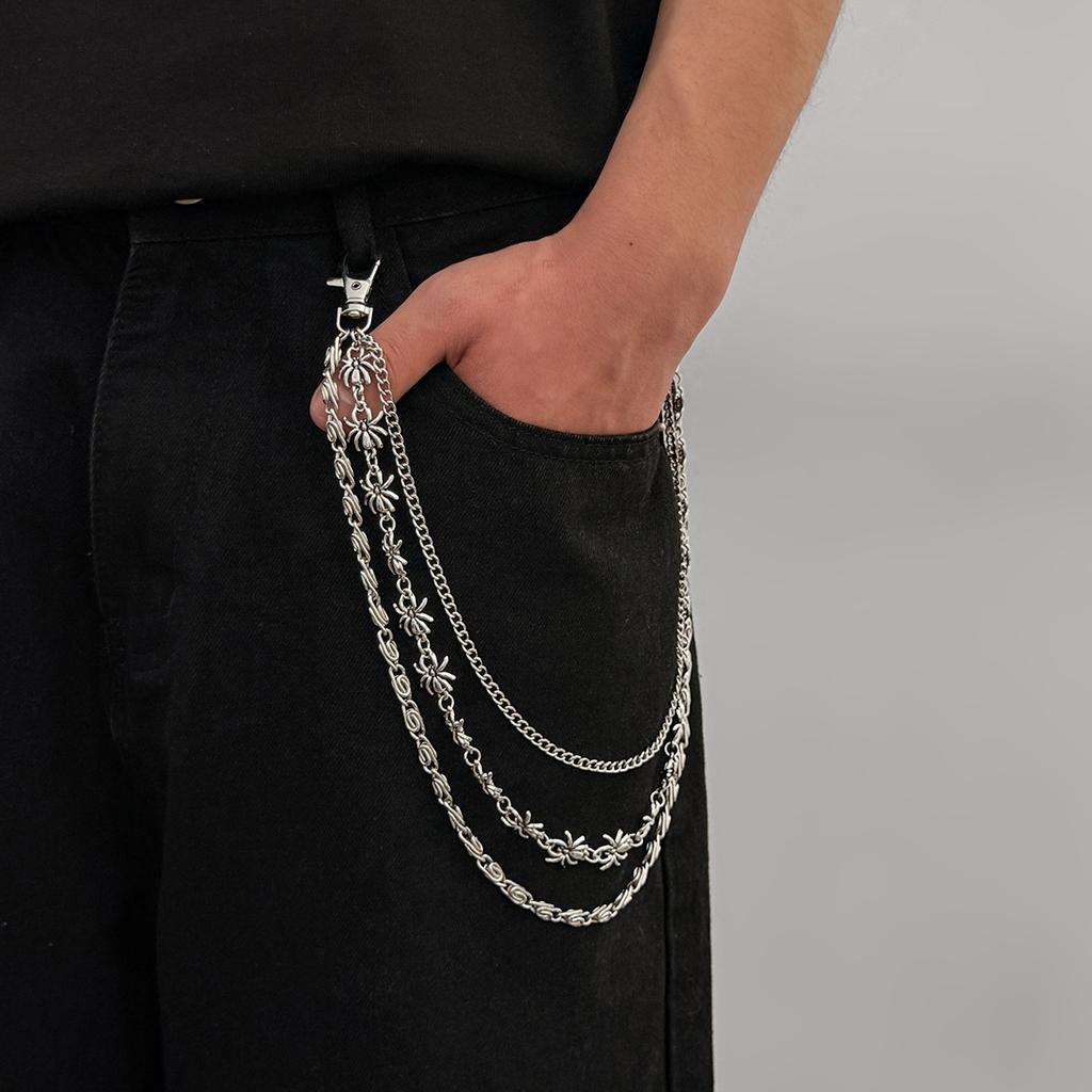 Europäische und Amerikanische Punk Mehrschichtige Spinnen Hosenkette Retro Dunkler Stil Herren Vielseitig Dekorative Taillenkette