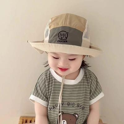 Kids' Summer Mesh Bucket Hat: Breathable, Cute, Sun Protective, Wide Brim for Boys & Girls.