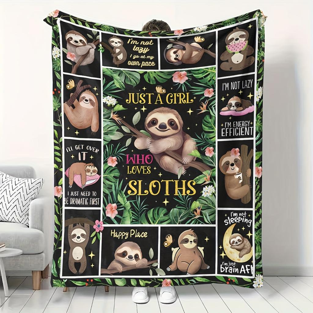 Cute Sloths Collage Blanket - Soft, Cozy, Stylish Decor for Ultimate Home Comfort and Ideal Gift Choice for Sloth Lovers